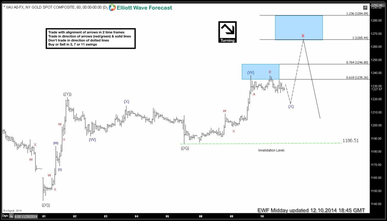 Gold Short-term Elliott Wave Analysis 12.10.2014