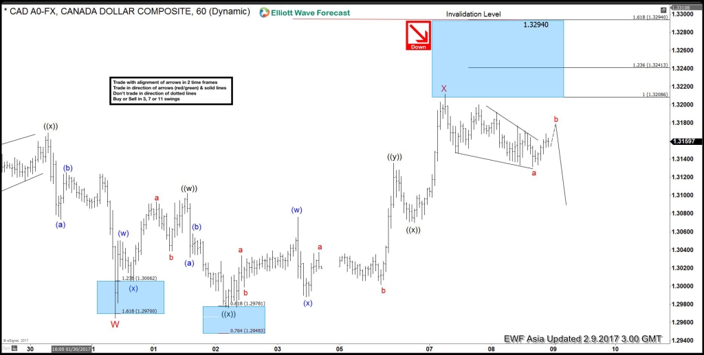 USDCAD Elliott Wave Chart 2.9.2017