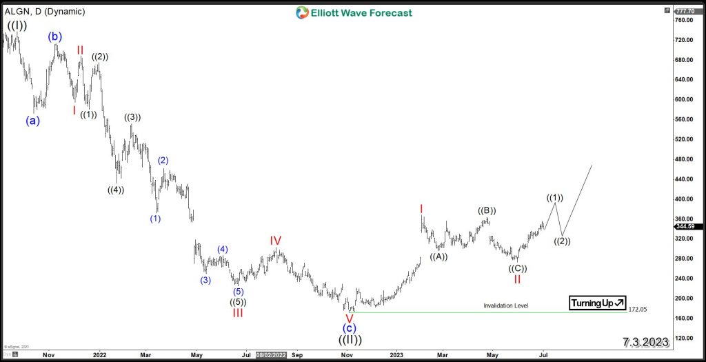 ALGN Stock Shows Promising Signs of Extended Growth Potential ALGN Elliott wave Daily Chart