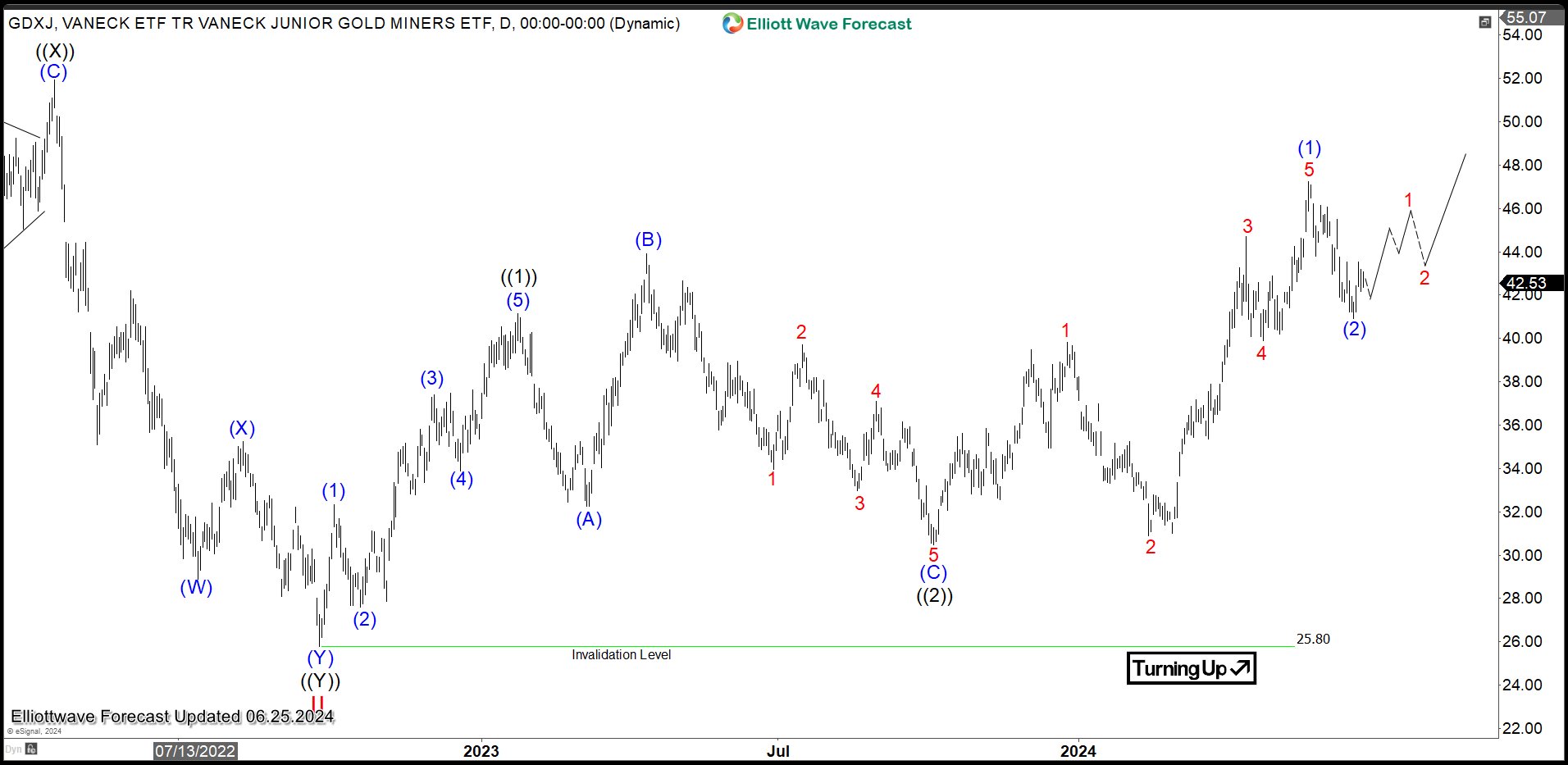 Gold Miners Junior ETF (GDXJ) Pullback Maybe Complete