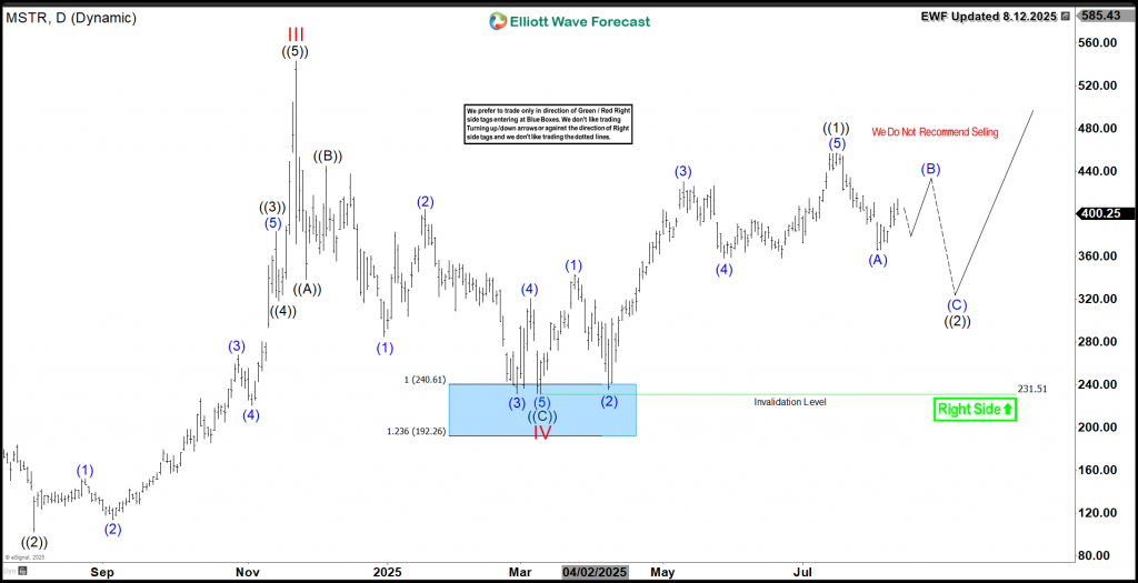 MicroStrategy MSTR Elliott Wave Daily Chart