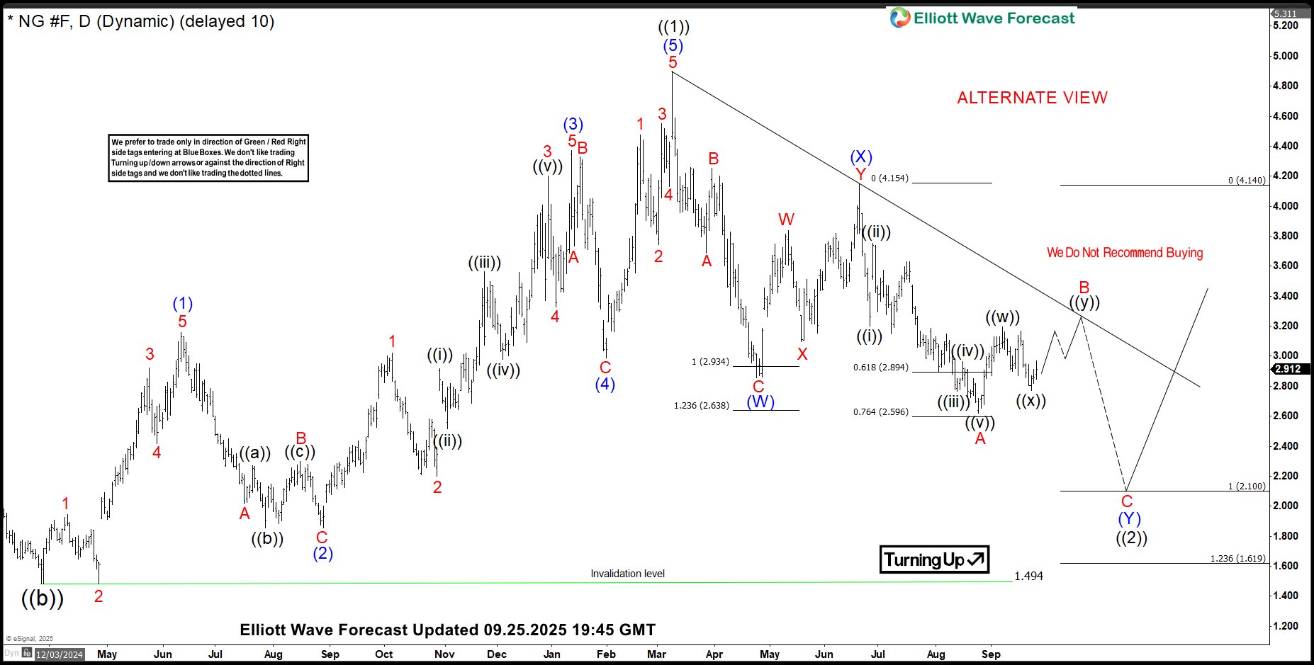 Elliott Wave: Natural Gas May Drop Further Before Buyers Step In Natural Gas Daily Chart Elliott Wave Analysis Alternate view